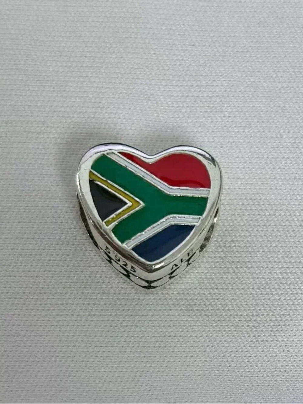 Pandora Heart Enamel Charm with South African Flag Colors